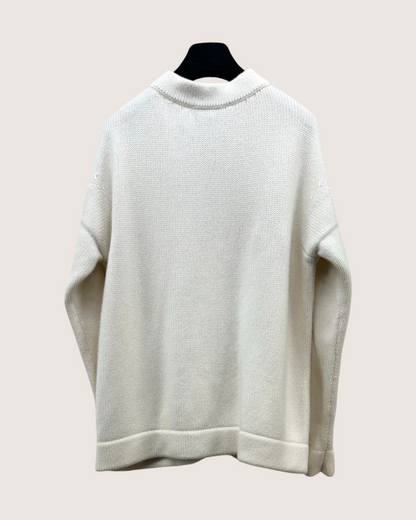 Chanel 22B Cashmere Round-Neck Cardigan Beige/Ecru FR 36