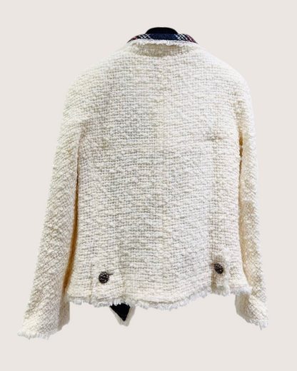 Chanel 12A Tweed Jacket Beige/Ecru, Navy, Multicolor FR 38