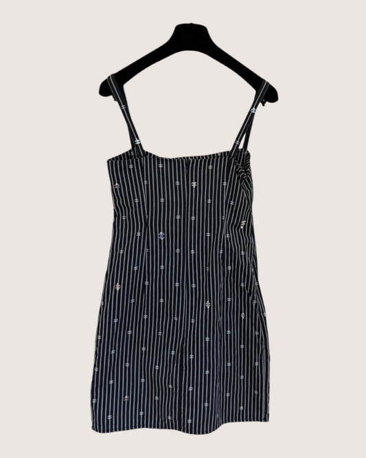 Chanel 21S Striped Mini Dress Black, White FR 36