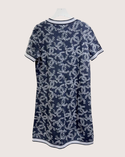 Chanel 19P CC Floral Mini Dress - Navy, White, view 2