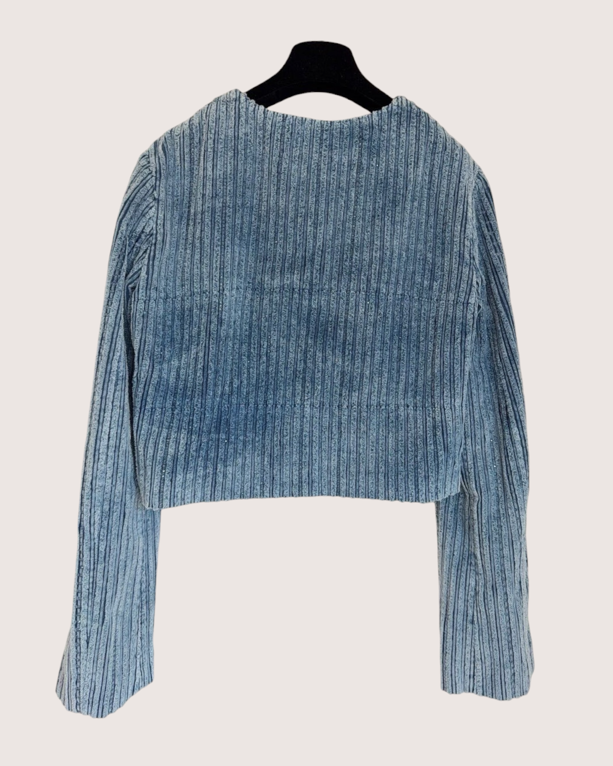 Chanel 25K Shimmer Corduroy Jacket Blue FR 42