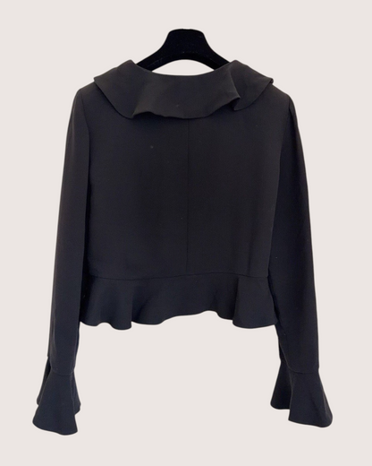 Chanel 25B Ruffle Jacket Black FR 36