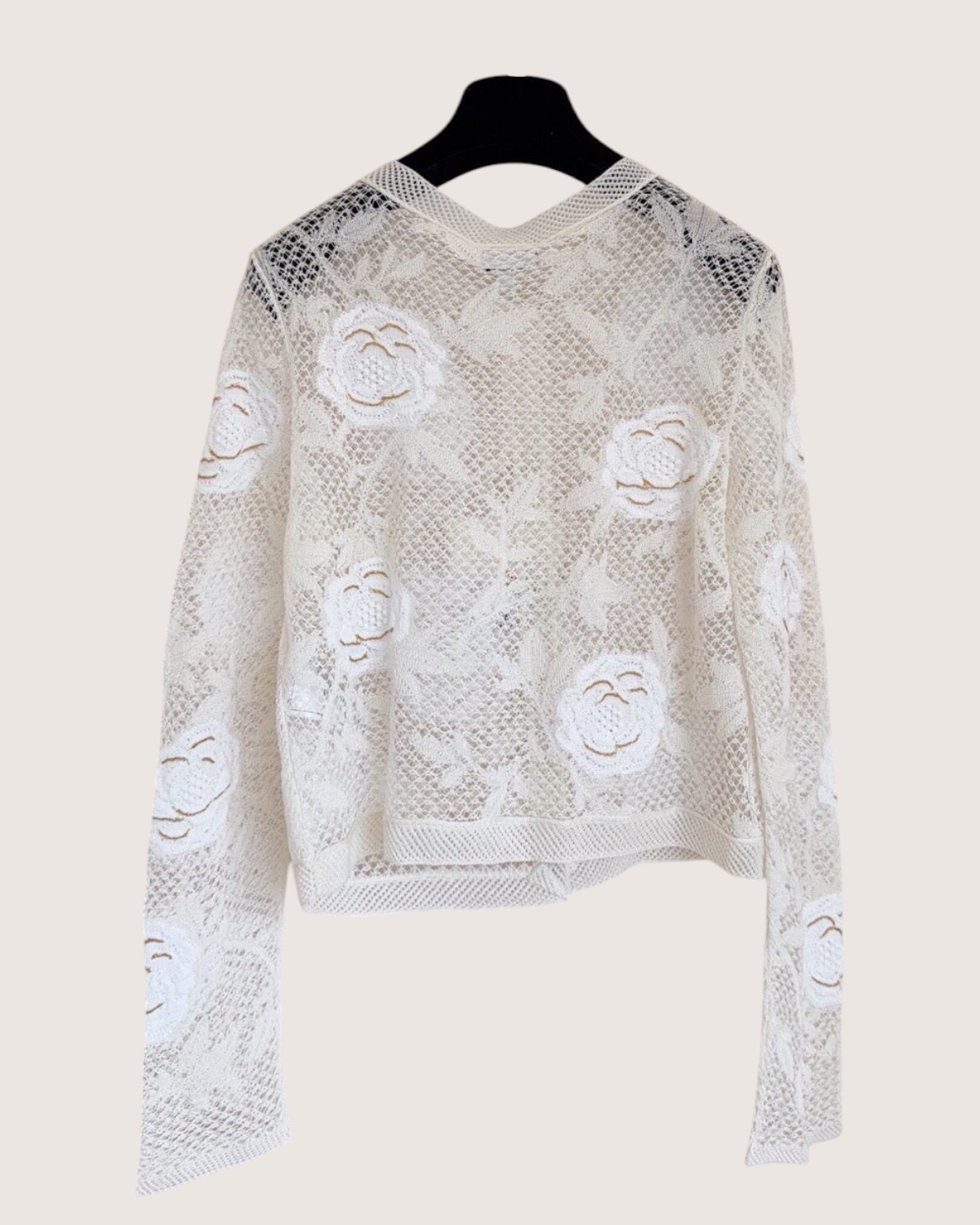 Chanel 26C Camellia Cardigan White FR 34