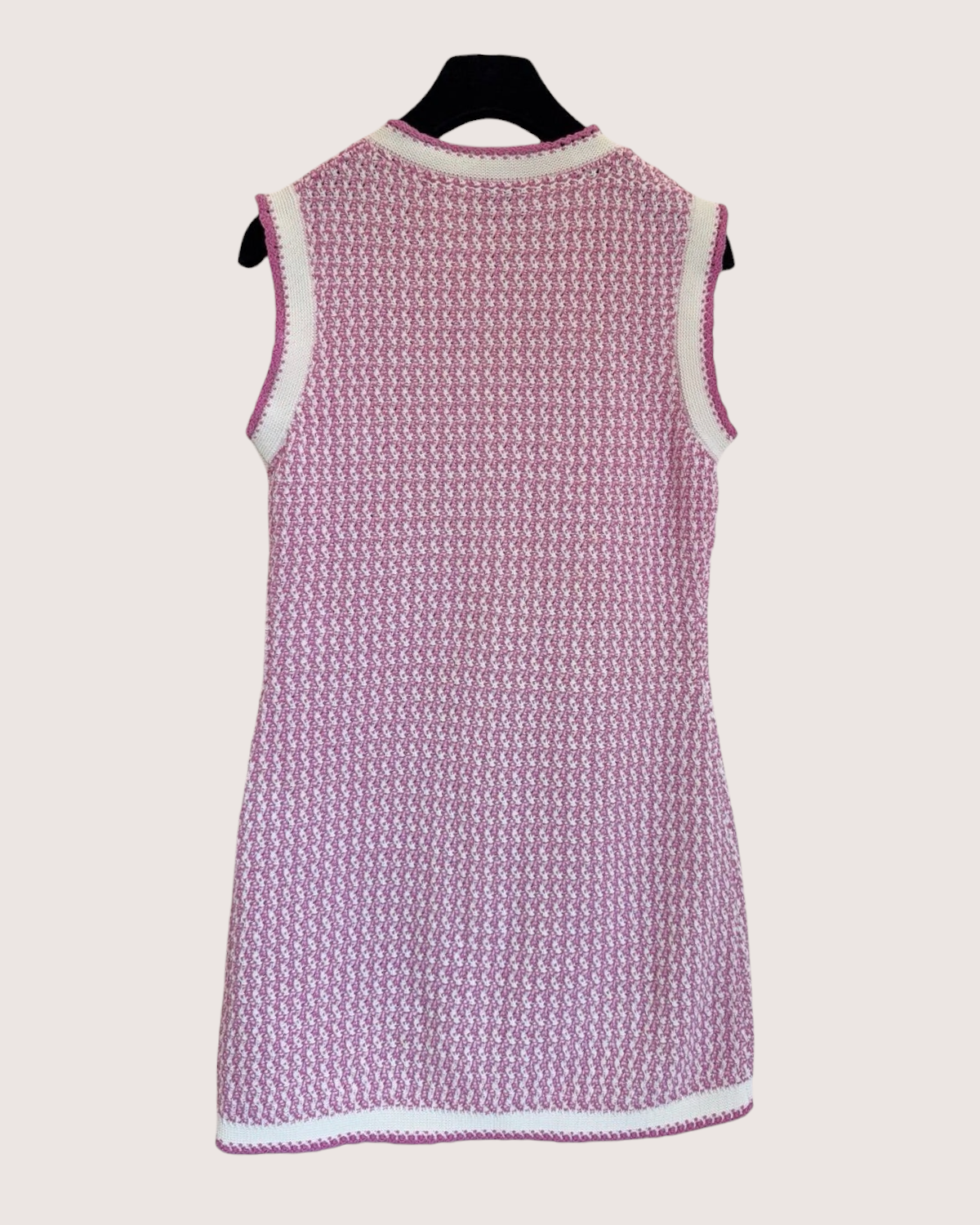 Chanel 22P Sleeveless Four-Pocket Mini Dress Pink, Beige/Ecru FR 36