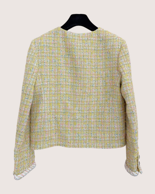 Chanel 24C Tweed Jacket Yellow, Pink, Multicolor FR 34
