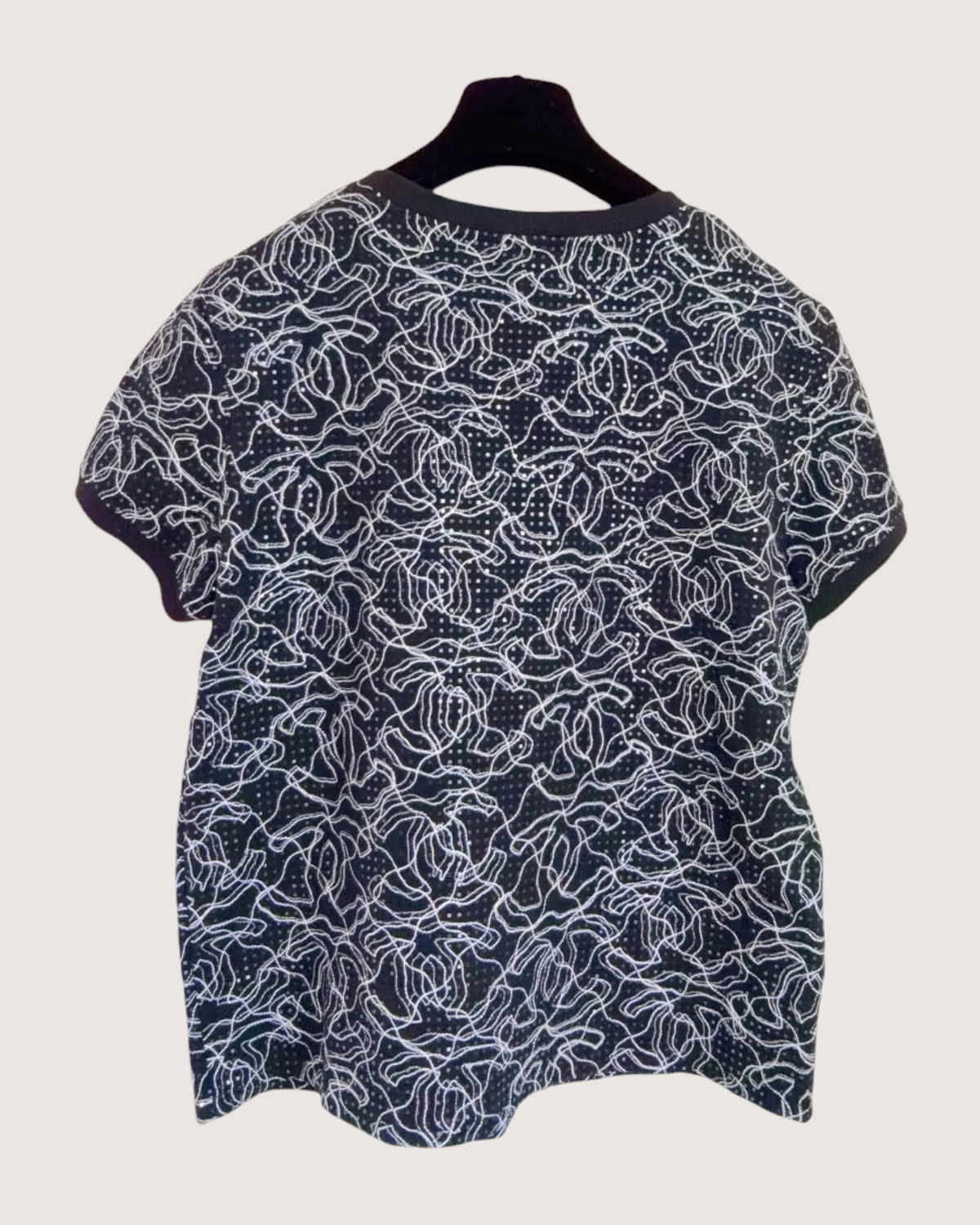 Chanel 25C CC Logos T-Shirt Black, White FR 38