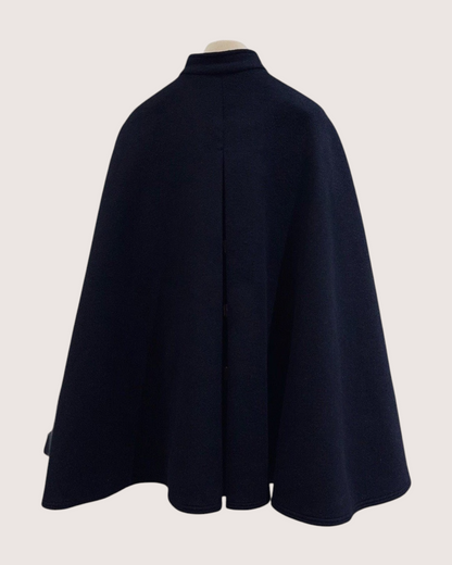 Louis Vuitton Wool Cape Coat Navy FR 36
