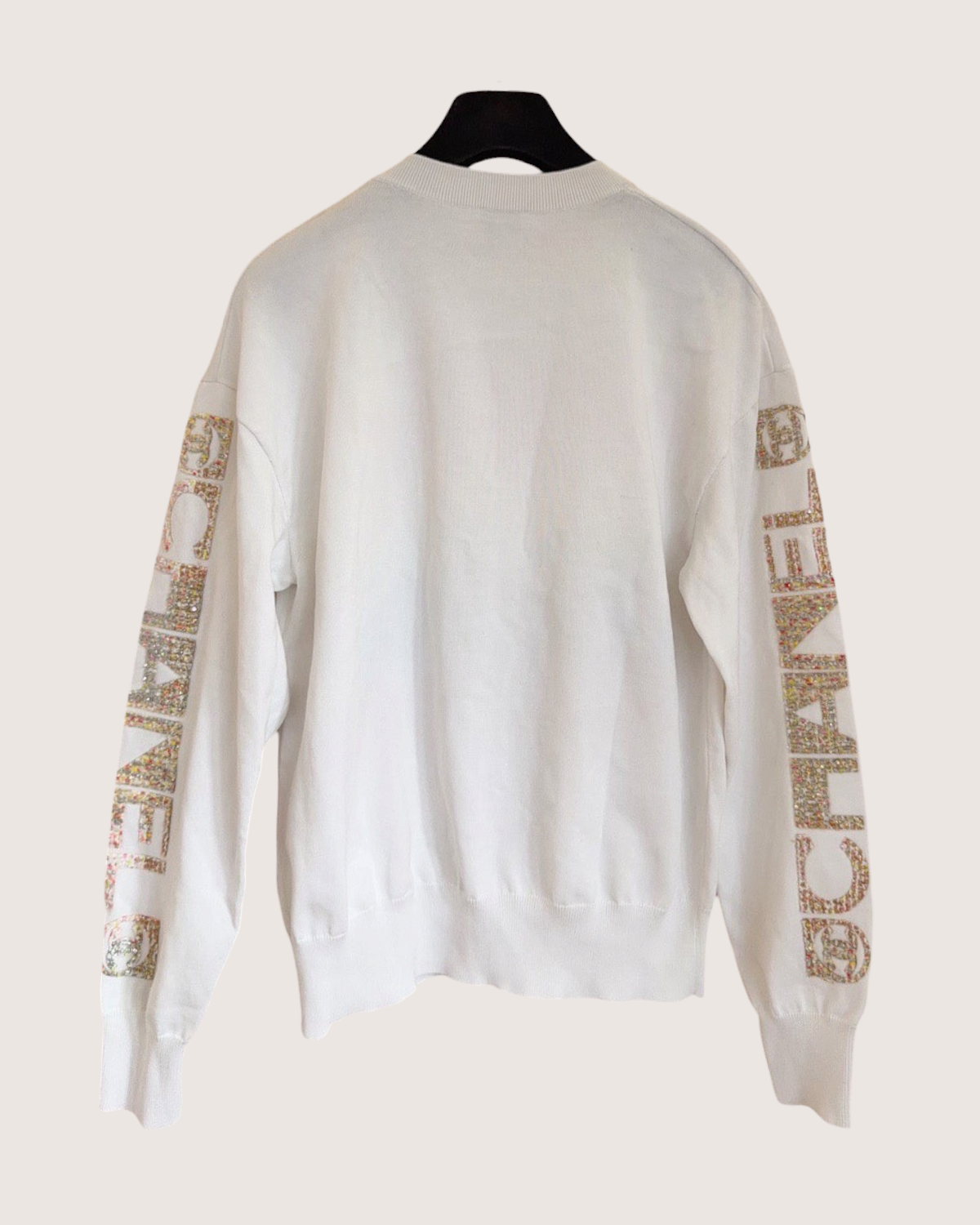 Chanel 24C Sequin Logo Sweater White, Pink, Multicolor FR 36