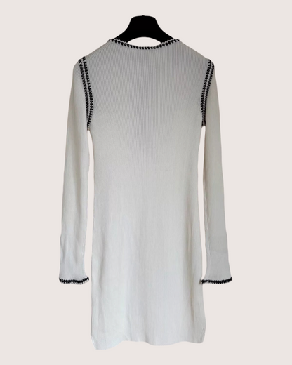 Chanel 22C Braid-Trim Mid-Length Dress