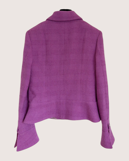 Chanel 23B Four-Pocket Tweed Jacket Purple FR 36