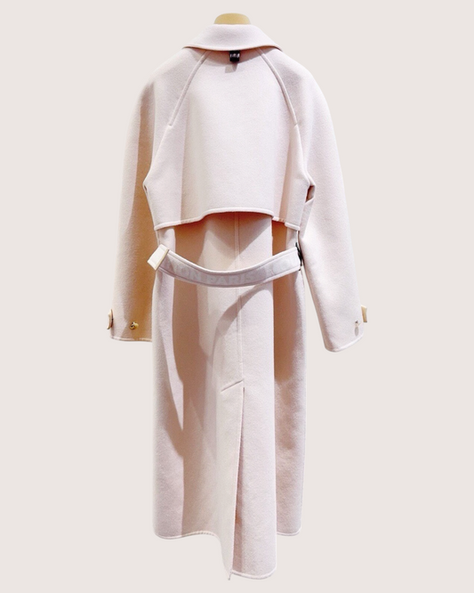Louis Vuitton Wool Belted Coat Pink FR 36