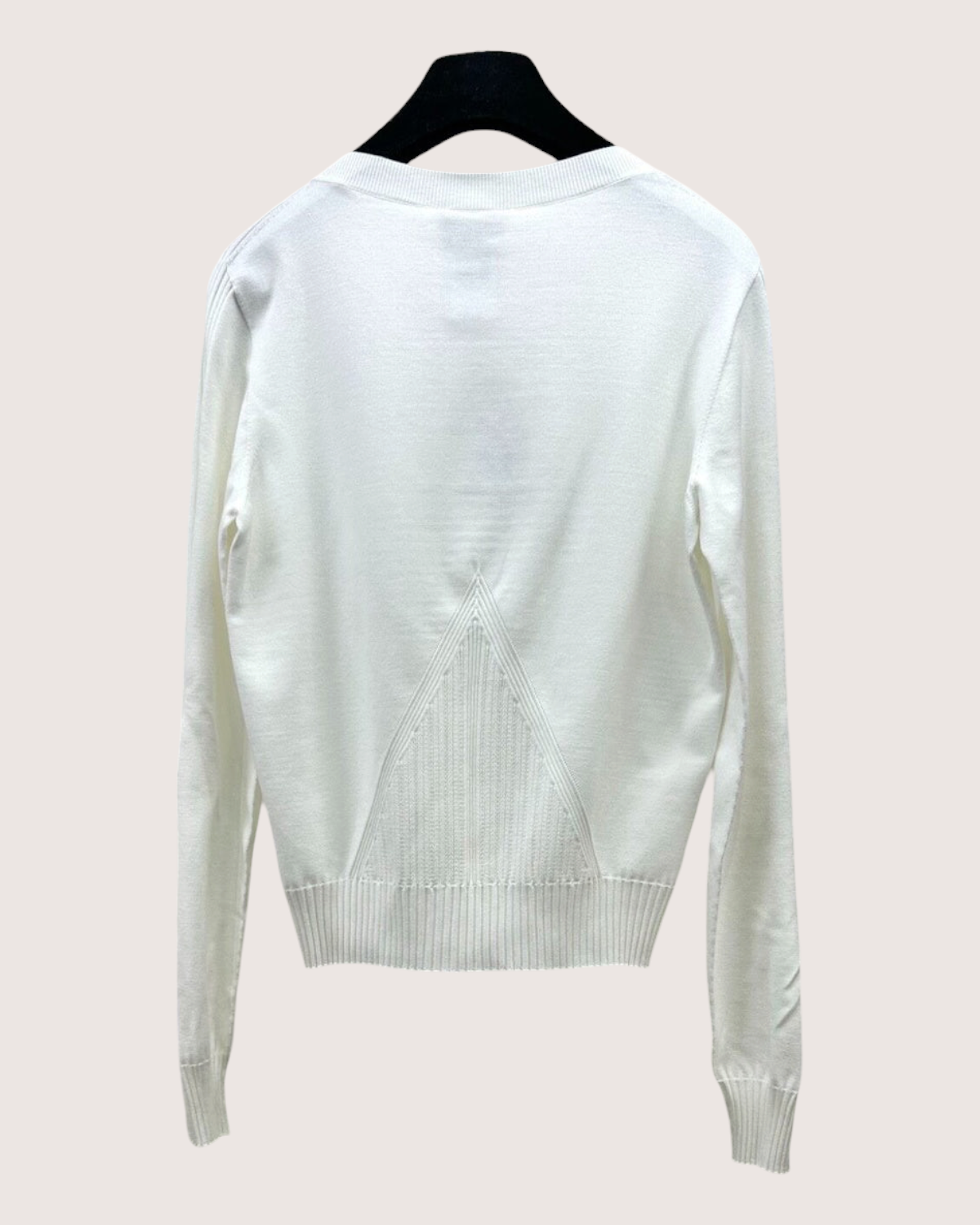 Chanel 24B Openwork Panelled Cardigan White FR 38