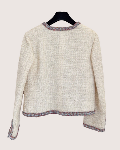 Chanel 20C Tweed Jacket Beige/Ecru, Multicolor FR 34
