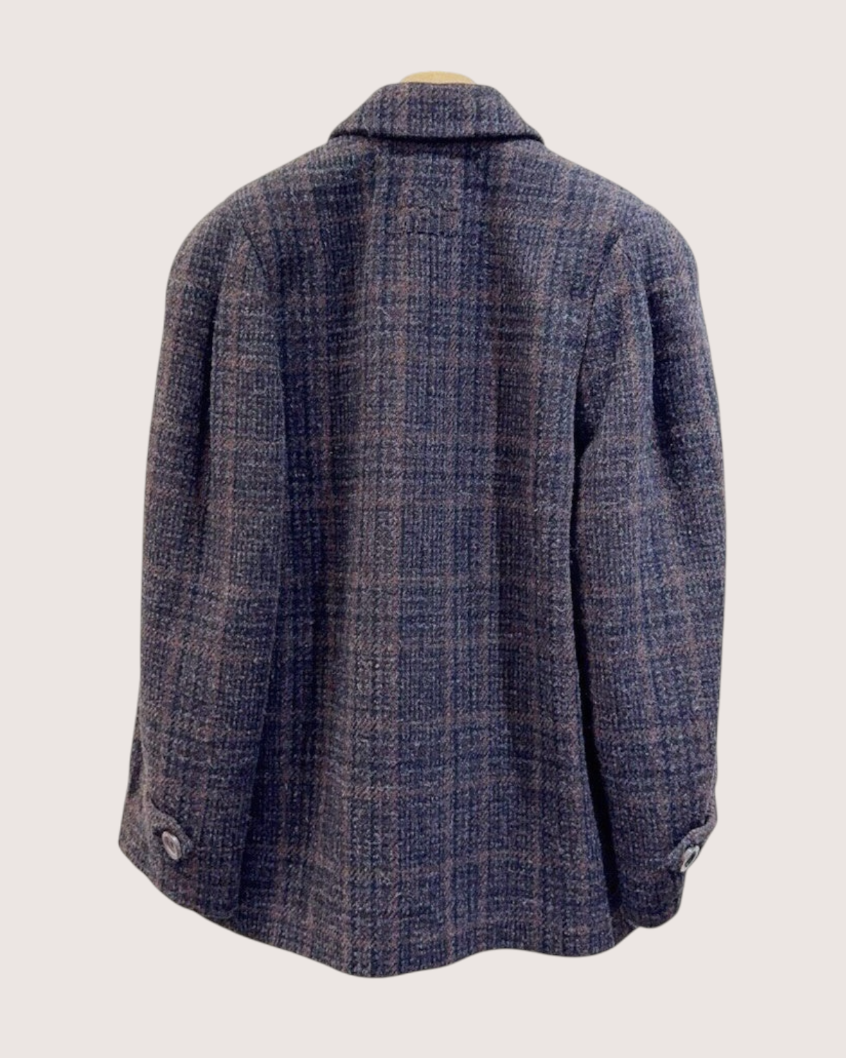 Miu Miu Double-Breasted Checked Tweed Jacket Navy, Grey, Brown IT 38