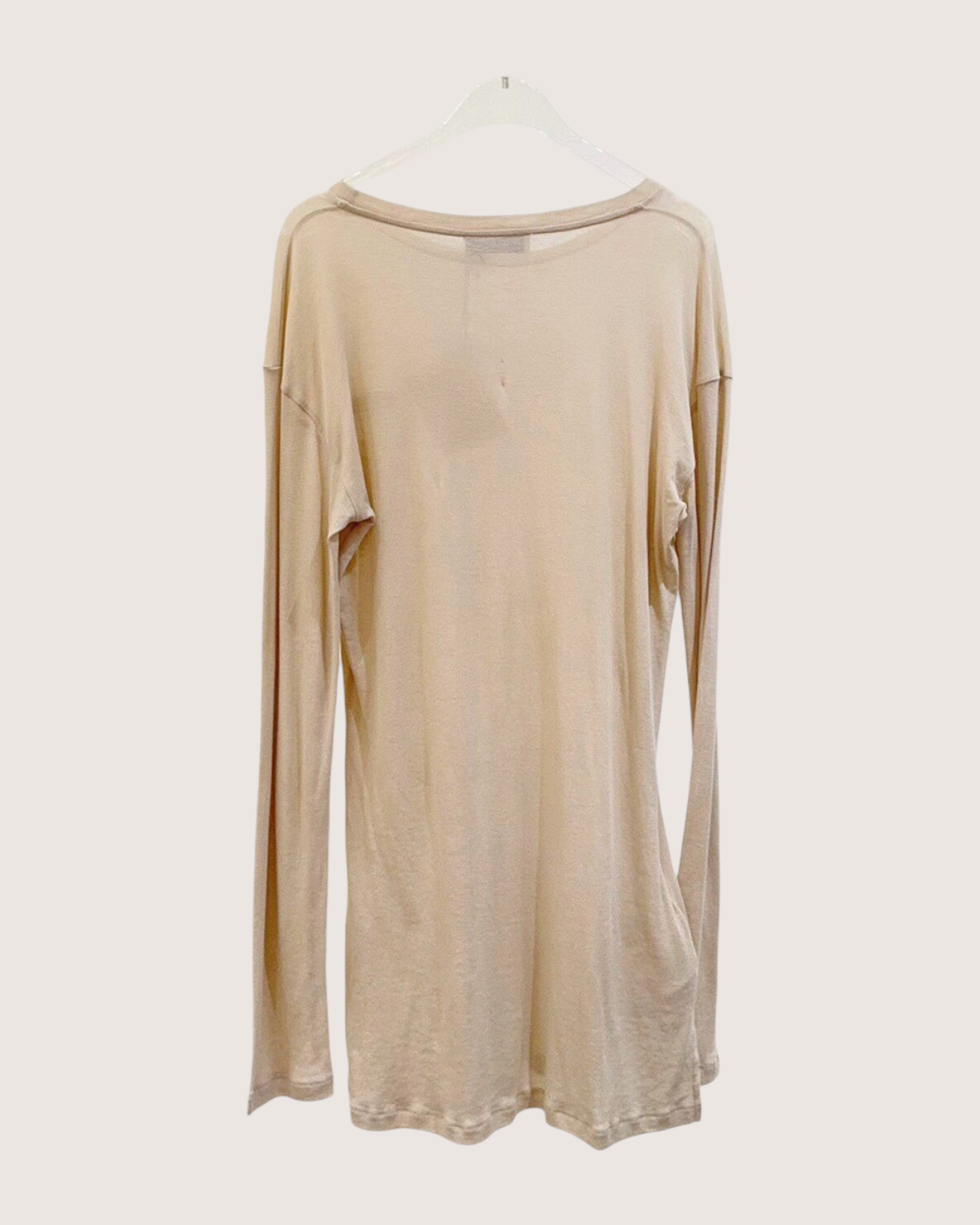 Miu Miu Long-Sleeve Top Beige/Ecru FR 36