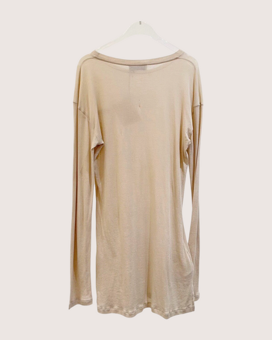 Miu Miu Long-Sleeve Top Beige/Ecru IT 40