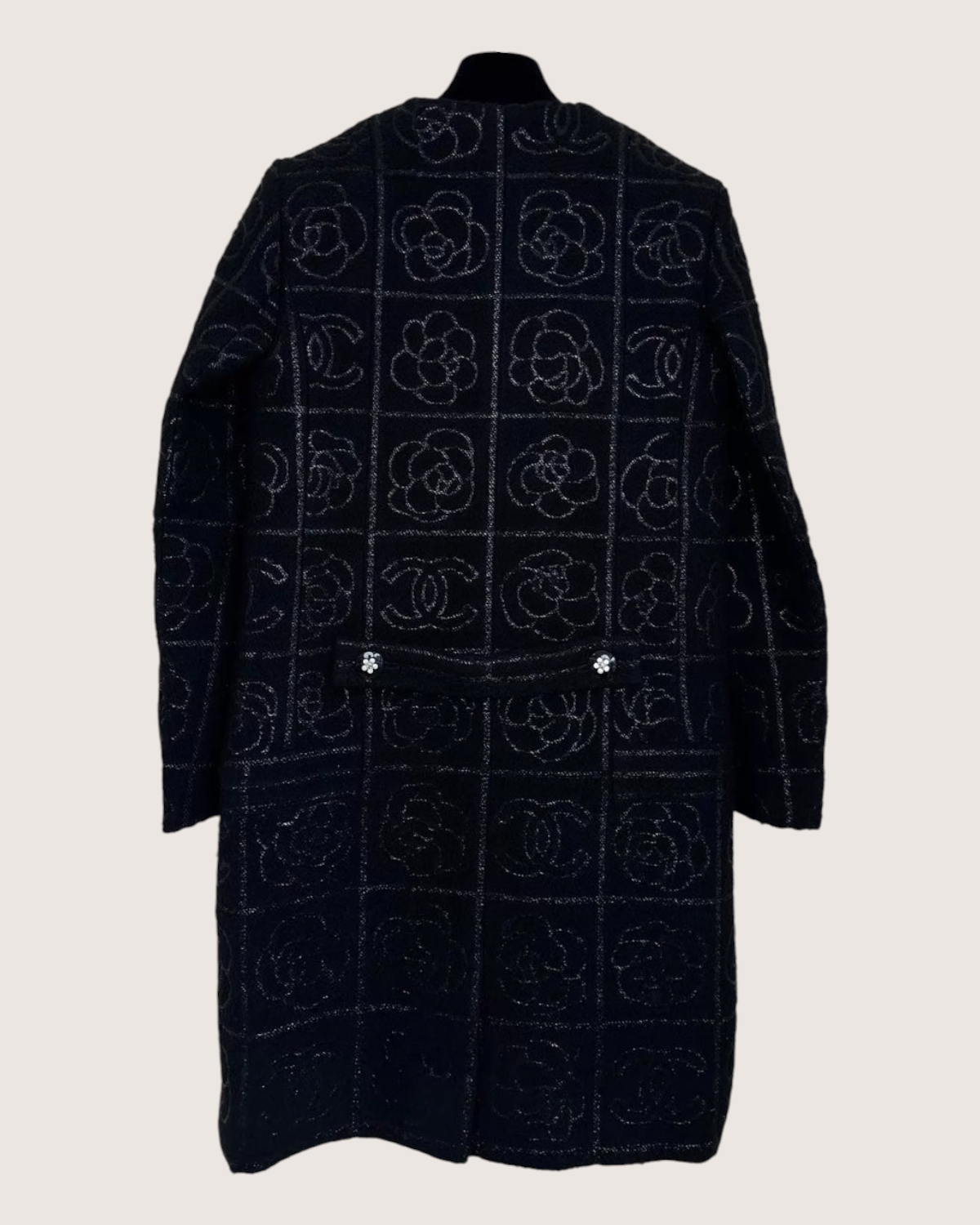 Chanel 23K Camellia Tweed Coat