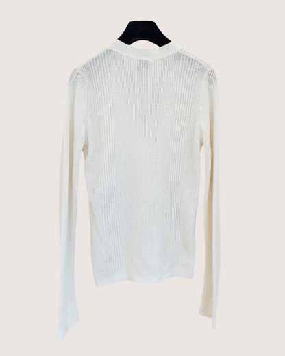 Chanel 26P Ribbed Cardigan White FR 38
