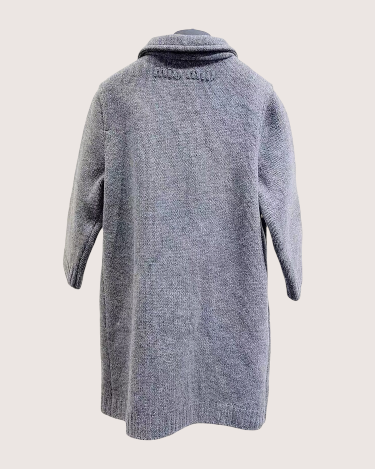 Miu Miu Wool Longline Cardigan Grey FR 34