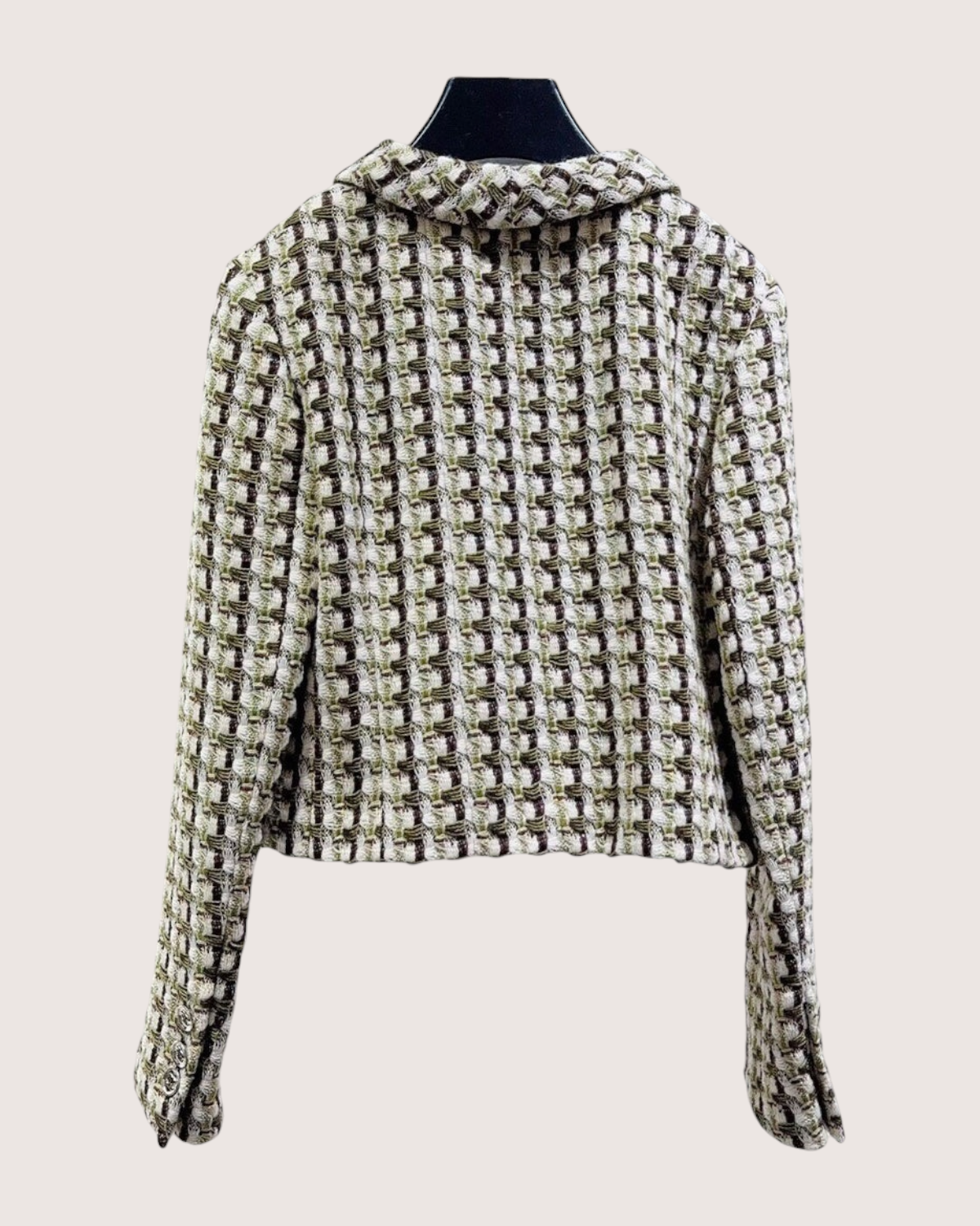 Chanel 23A Tweed Jacket Beige/Ecru, Green, Brown, Multicolor FR 34