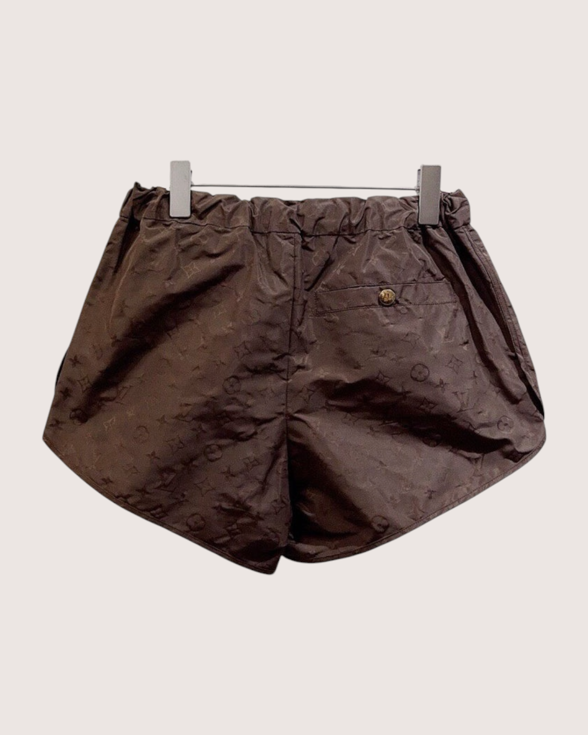 Louis Vuitton Monogram Jacquard Drawstring Shorts Brown FR 36