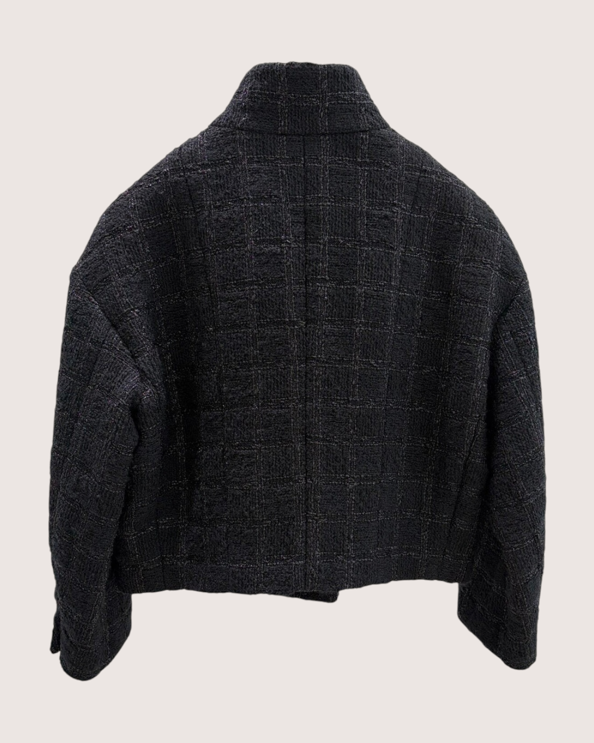 Chanel 24K Tweed Cropped Jacket Black, Grey FR 36