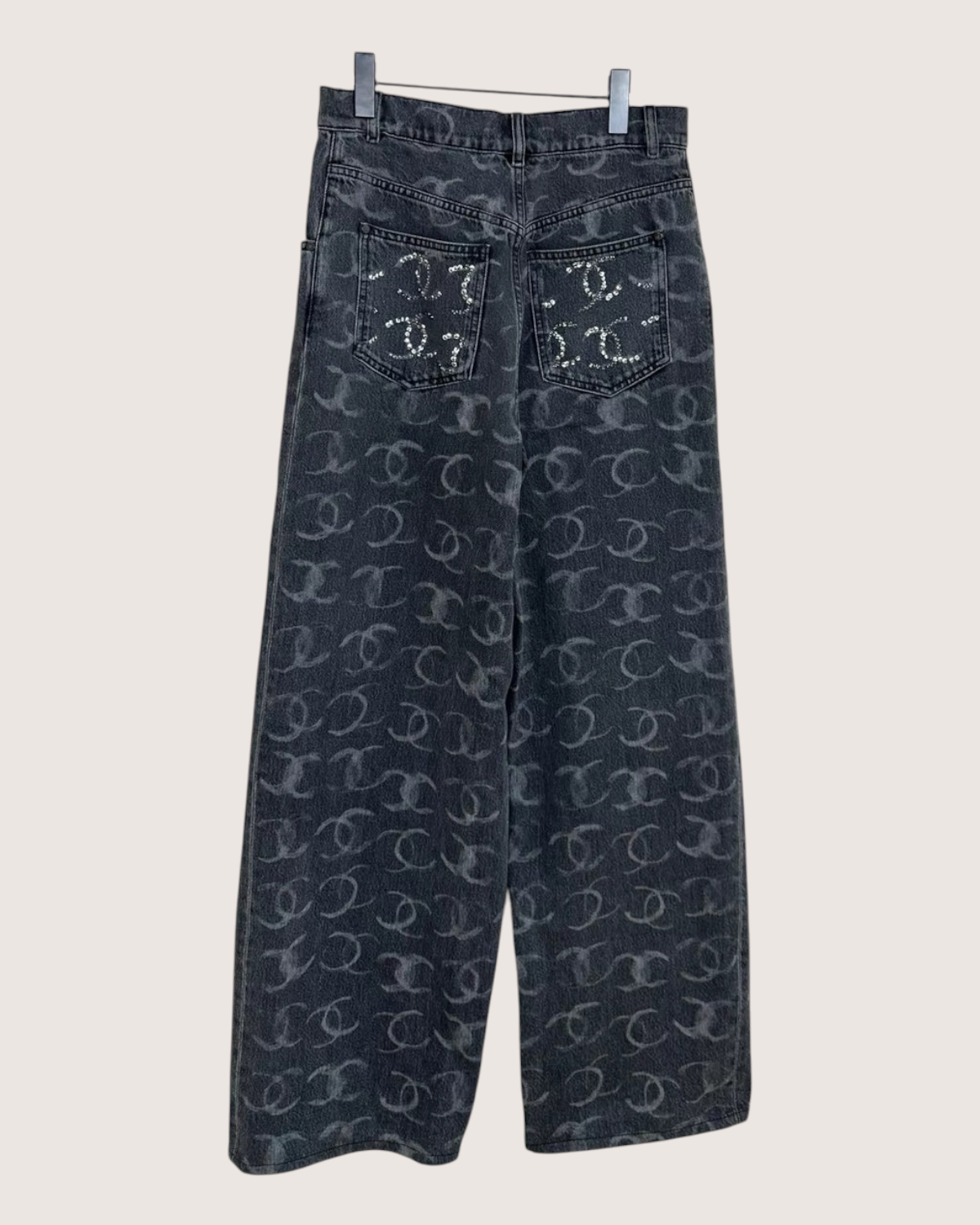 Chanel CC Logo Jeans Grey, Black