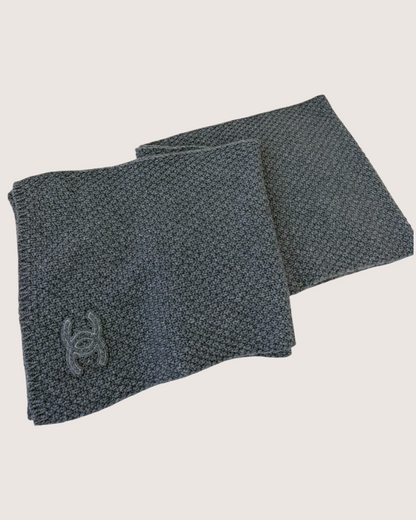 Chanel 24N Cashmere Scarf Grey One Size