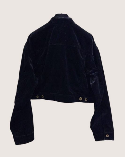 Miu Miu Cropped Velvet Jacket Black IT 42