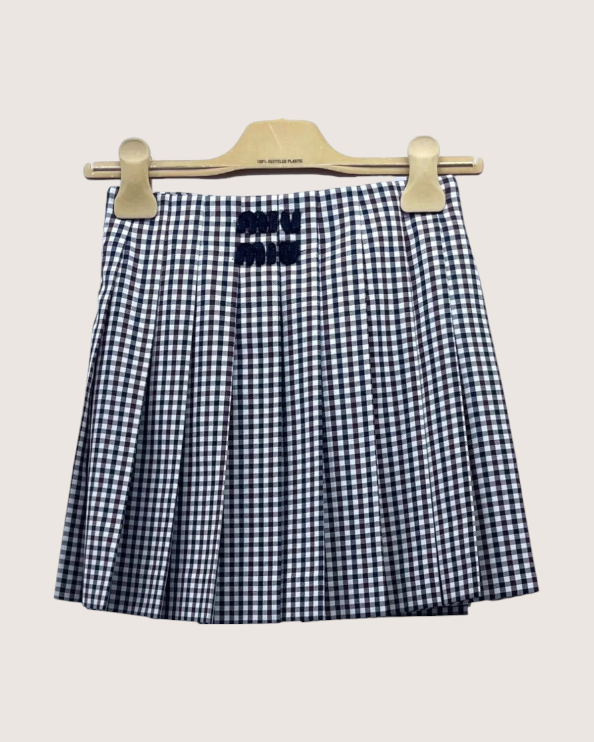 Miu Miu Gingham Belted Mini Skirt