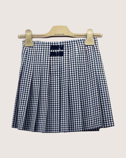 Miu Miu Gingham Belted Mini Skirt