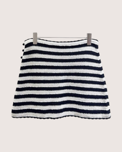 Celine Striped Mini Skirt Navy, White FR 38