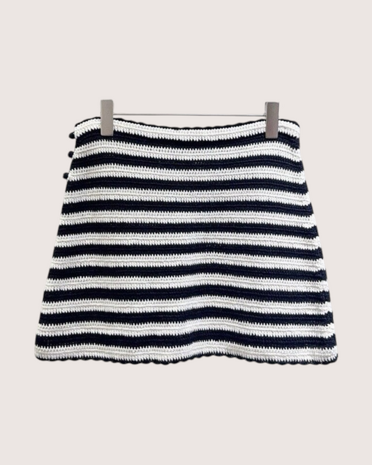 Celine Striped Mini Skirt Navy, White FR 38