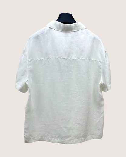 Louis Vuitton Embroidered Logo Short-Sleeve Shirt White FR 34