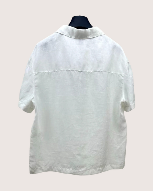 Louis Vuitton Embroidered Logo Short-Sleeve Shirt White FR 34