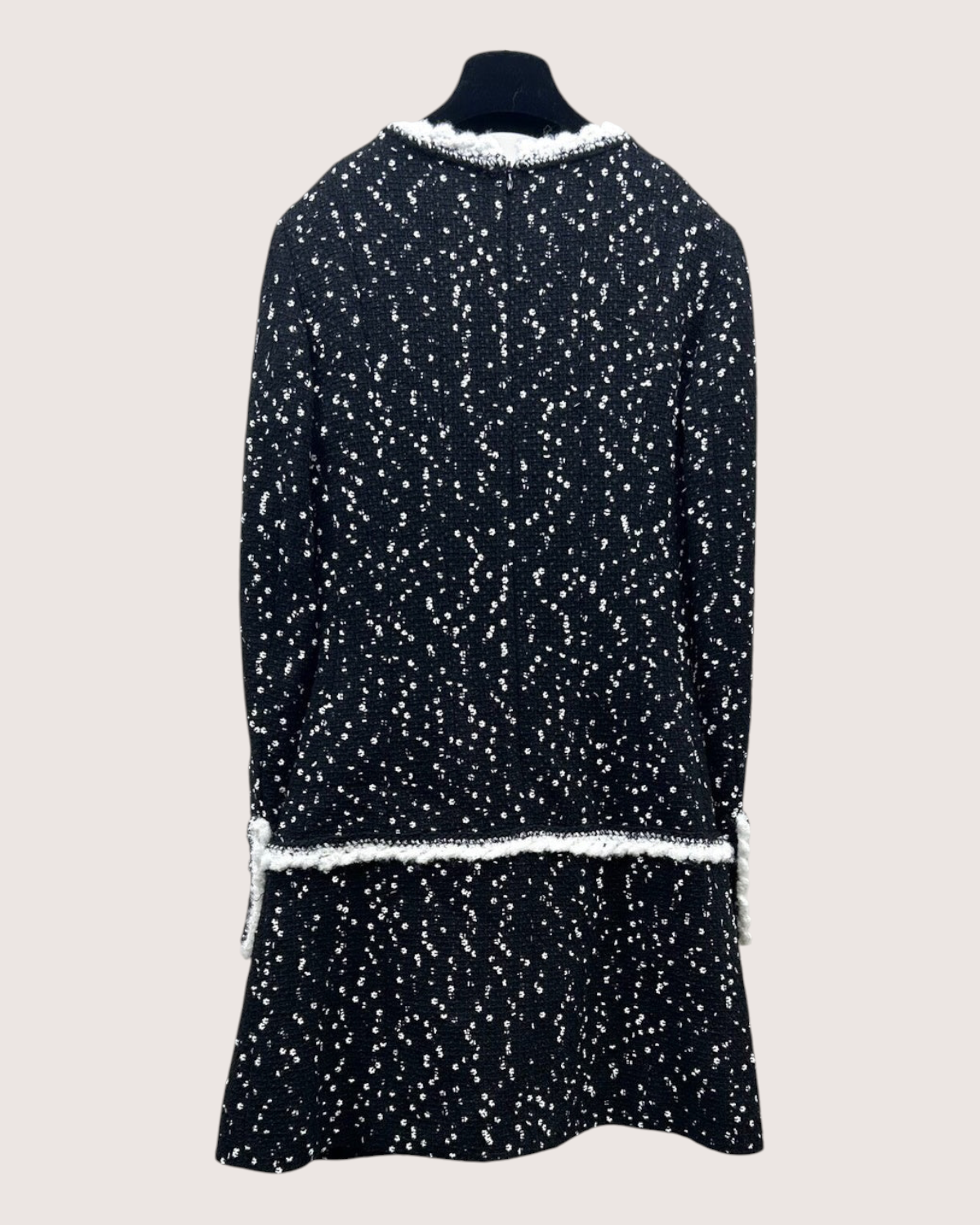 Chanel 23K Tweed Sequin Mini Dress Black, White FR 34
