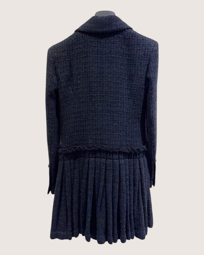 Chanel 20S Tweed Blazer Mini Dress Navy, Multicolor FR 38