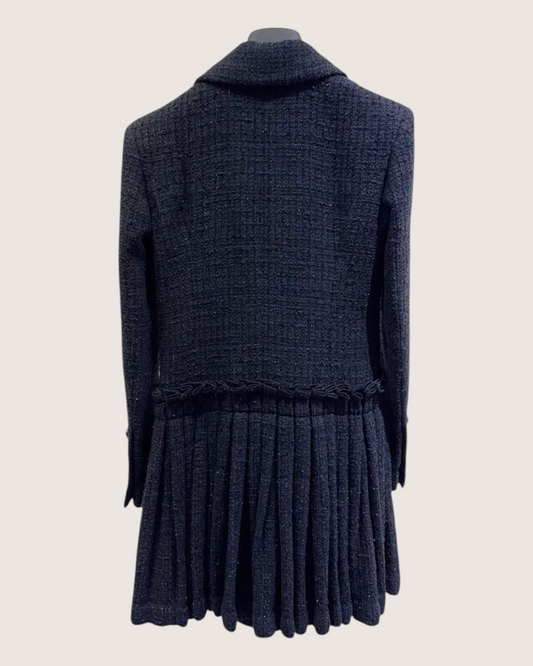 Chanel 20S Tweed Blazer Mini Dress Navy, Multicolor FR 38