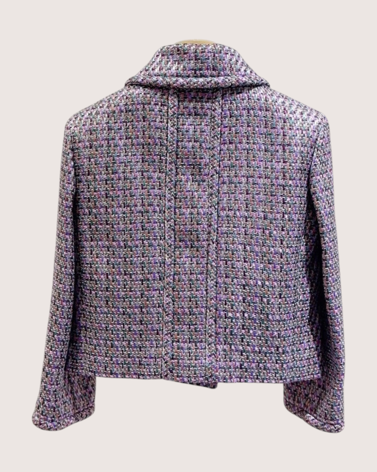 Chanel Tweed Jacket Purple, Pink, Green, Multicolor FR 34