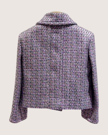 Chanel Tweed Jacket Purple, Pink, Green, Multicolor FR 34