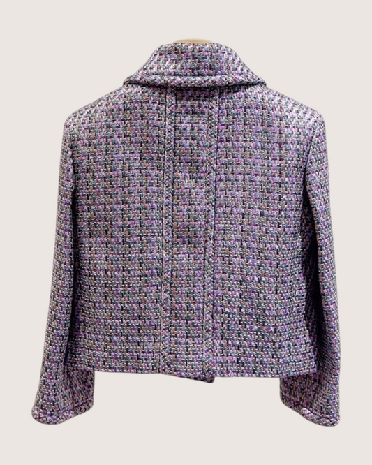 Chanel 15K Tweed Jacket - Purple, Pink, Green, Multicolor, view 2