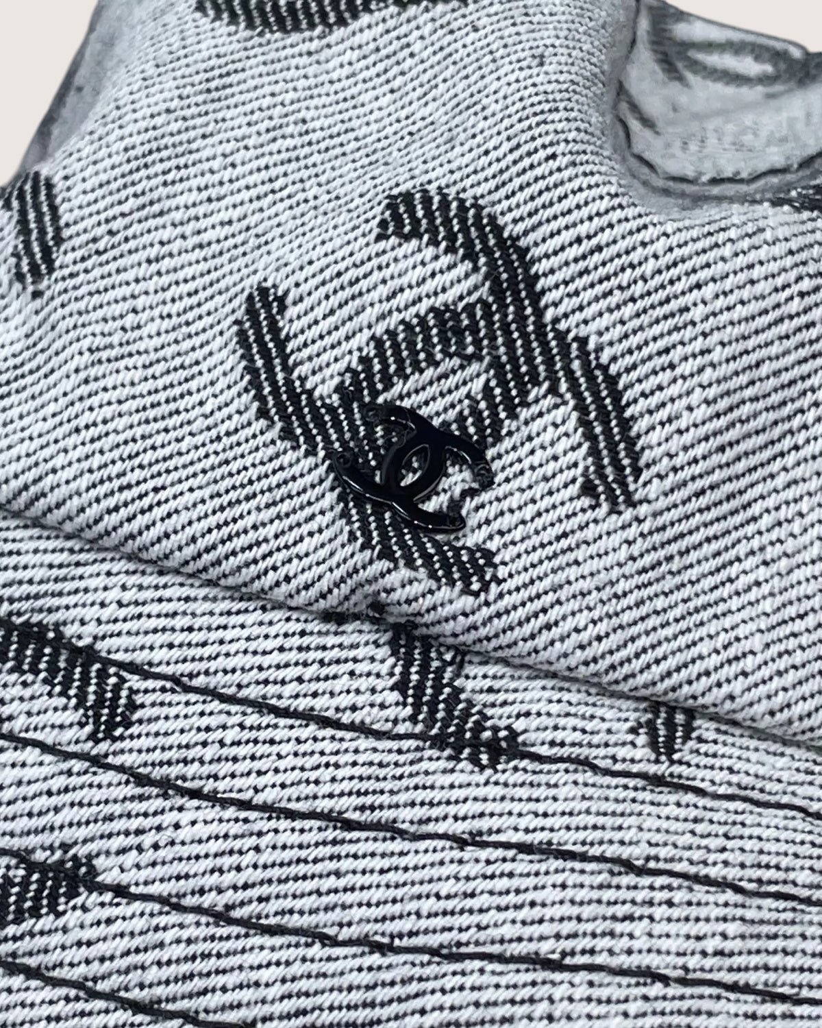 Chanel 22K CC Logo Denim Bucket Hat