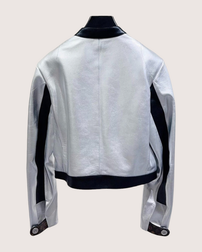 Louis Vuitton Monogram Zip-Up Jacket Silver, Black FR 38