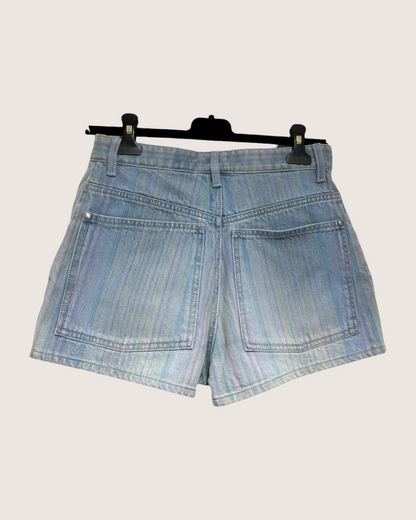 Chanel 18S Striped Denim Mini Shorts