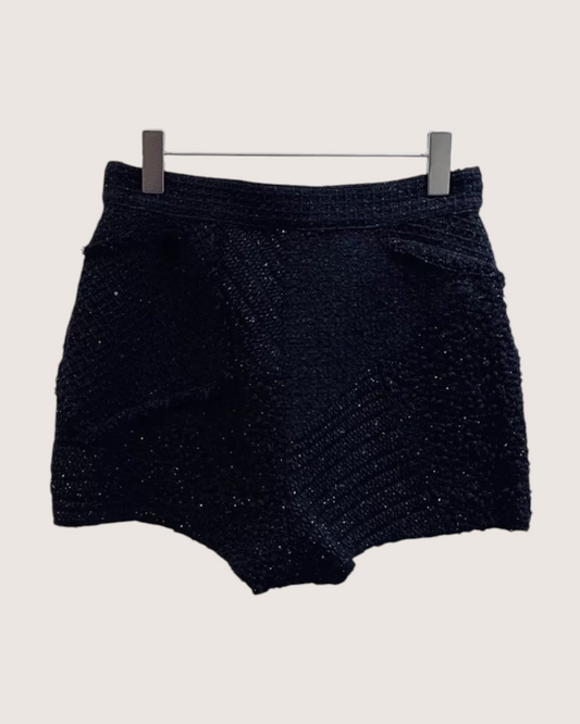 Chanel 20K Tweed Shorts Black FR 38