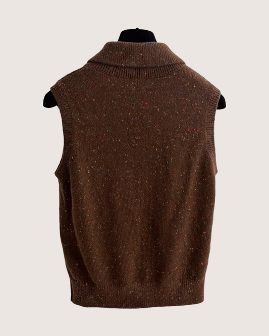 Chanel 25N Coco Neige Bow Cashmere Vest - Brown, Multicolor, view 2