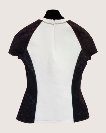 Chanel 24C CC Monogram Short-Sleeve Slim Top White, Black FR 38