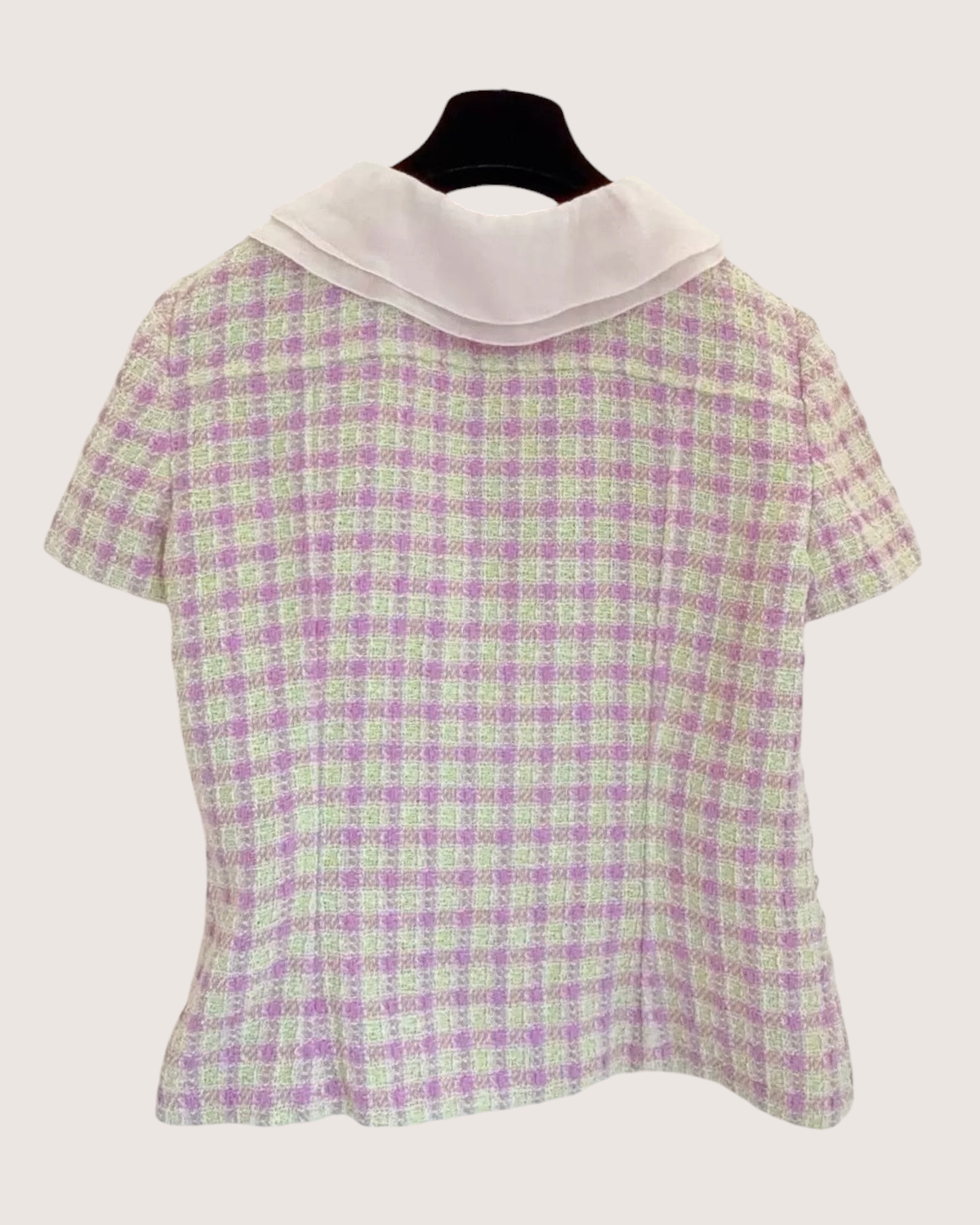 Chanel 25S Plaid Tweed Jacket Pink, Green FR 40