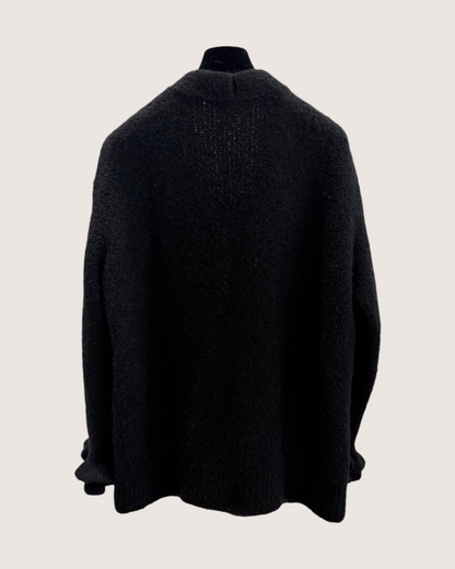 Chanel 24K Cashmere Ruffle Cardigan Black FR 40