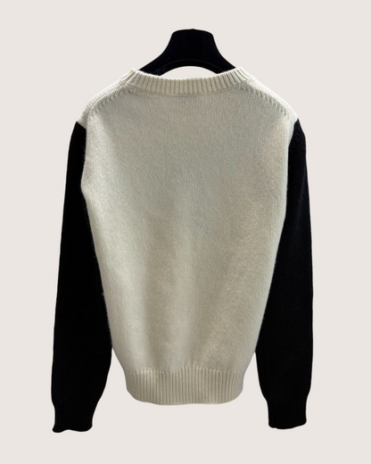 Chanel 25N Coco Neige Fawn Sweater Beige/Ecru, Black, Brown FR 36